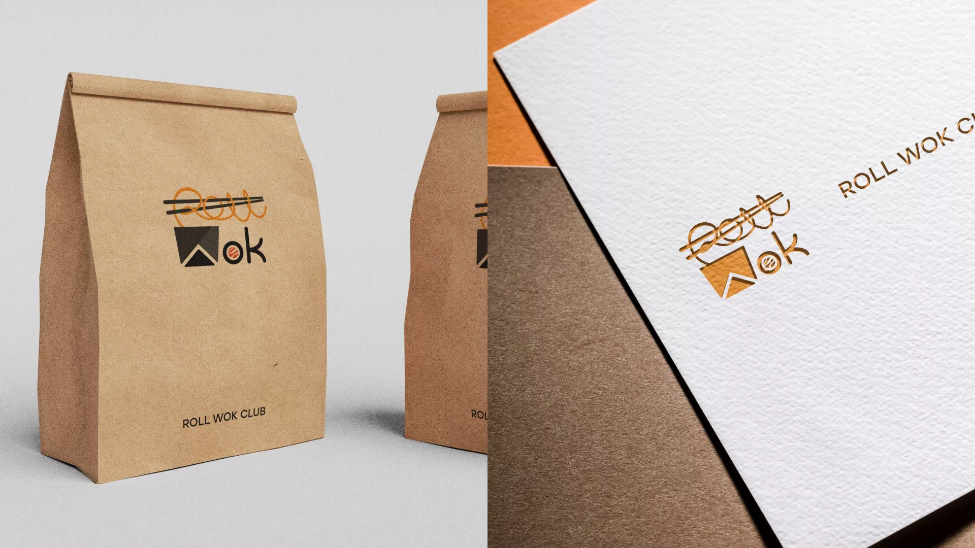 Разработка логотипа суши-бара «Roll Wok Club» в Серове